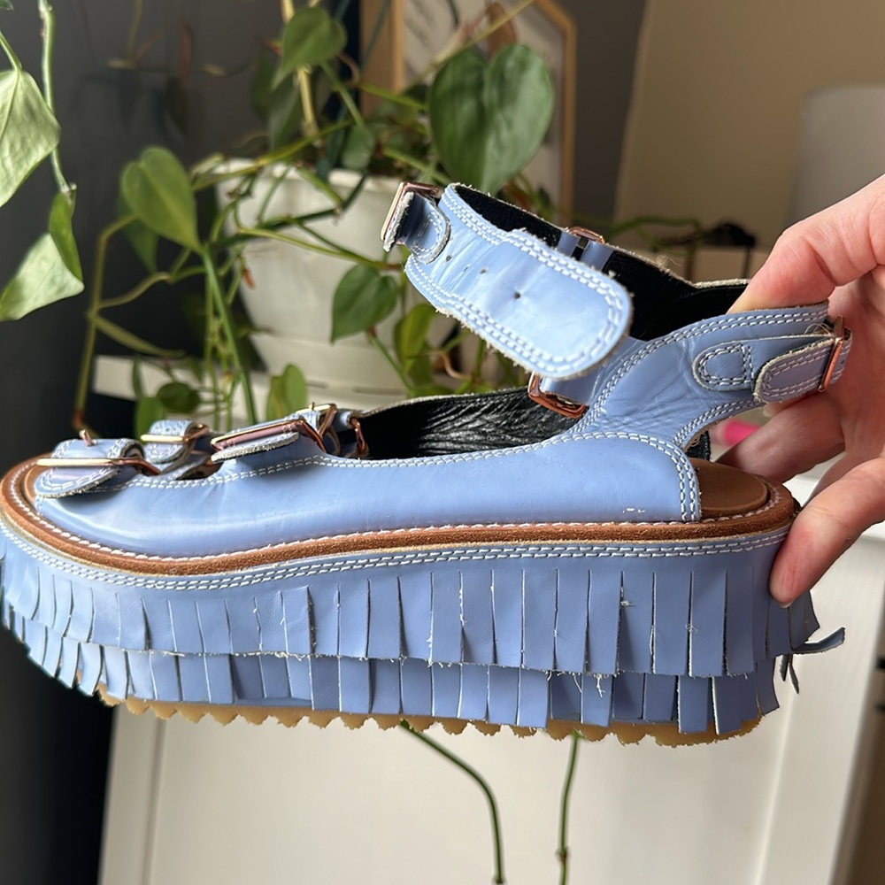 PLATFORM FRINGE ESPADRILLES (blue!)